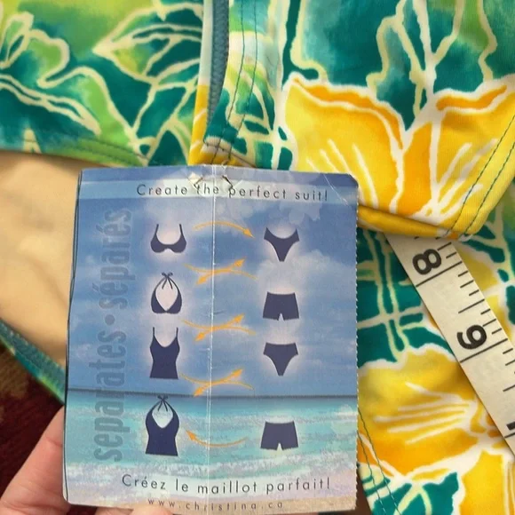 Vintage CHRISTINA Bikini NWT NEW floral beachy medium + large small? 90s - Picture 10 of 13